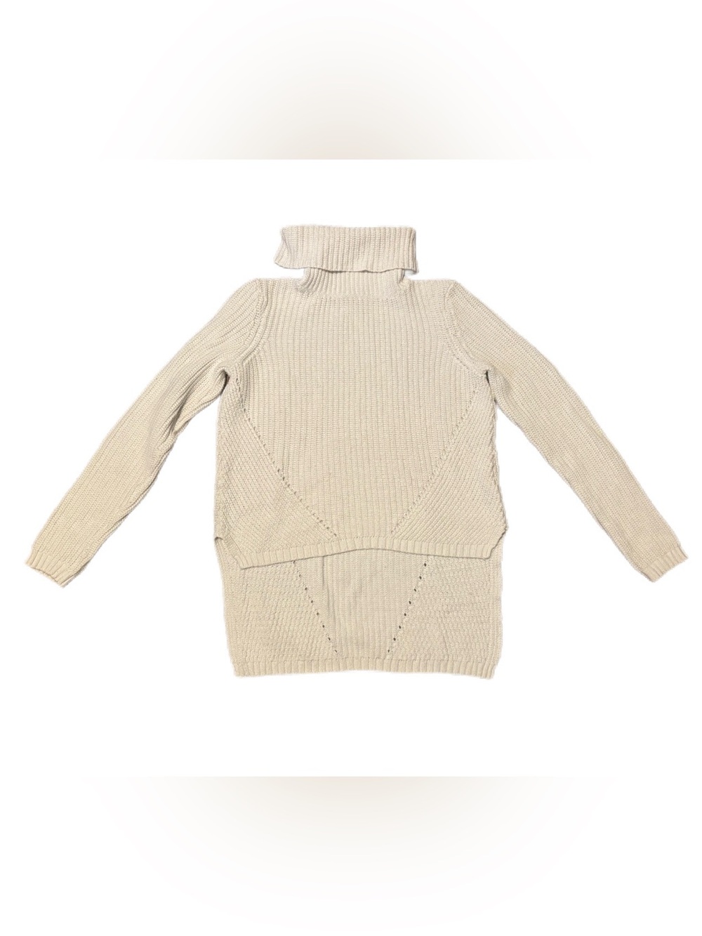 Anthropologie MOTH Cream Cable Knit Turtleneck Sweater Size XS EUC
